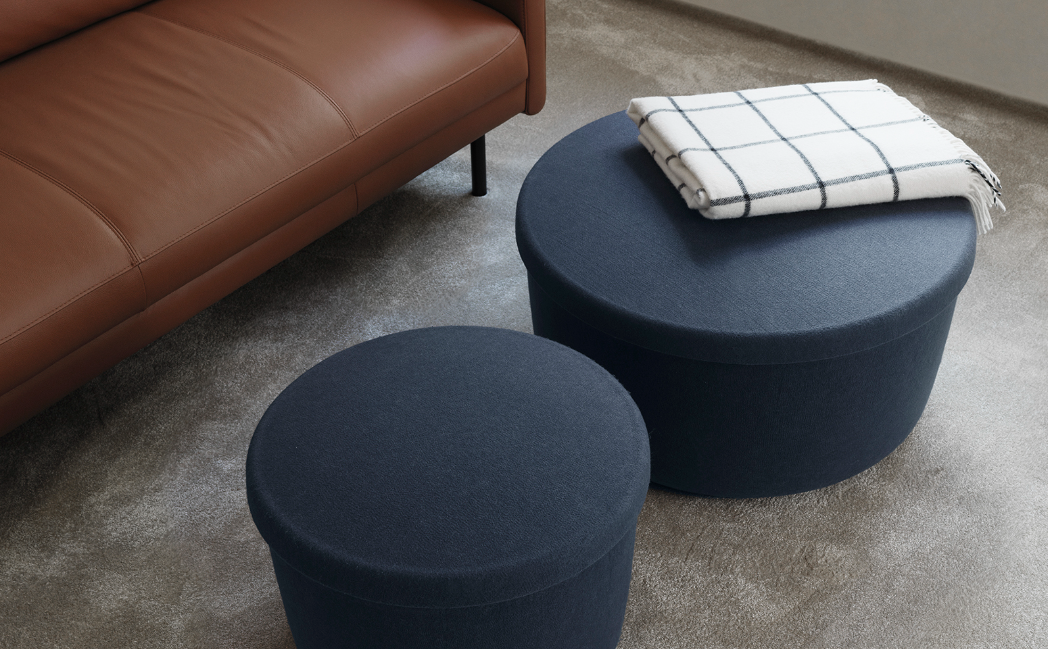 Hide Storage Pouf Large, Sand