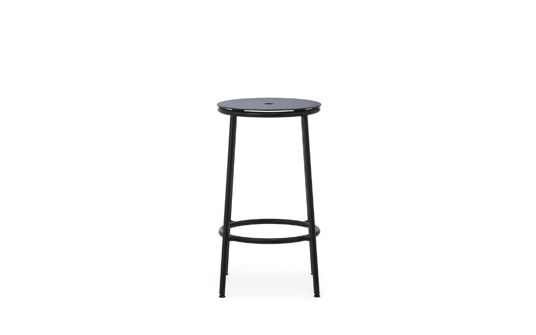 Circa Barstool 65 cm Black Steel, Black Aluminum Top