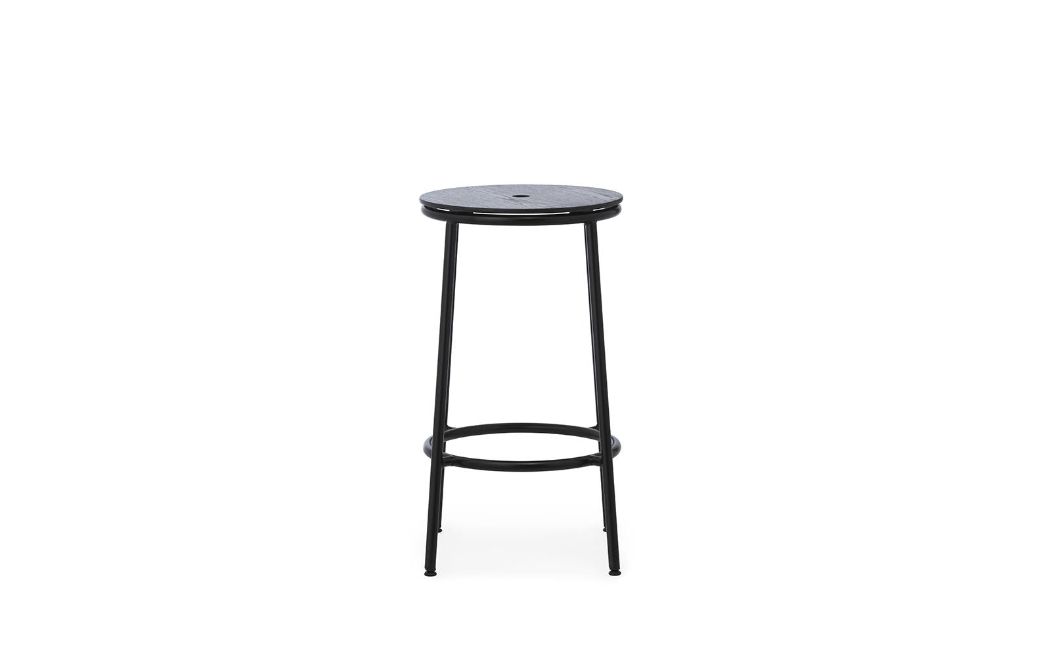 Circa Barstool 65 cm Black Steel, Black Oak Top