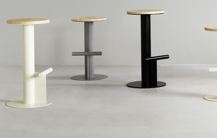 Pole Stool 65cm, Pine/Black