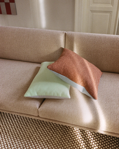 Mingle Cushion, Sand/Lilac 17.7 X 17.7"