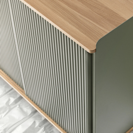 Enfold Sideboard, Low, Oak/Dusty Green