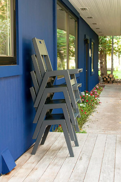 Alfresco Dining Chair, Solid Back, Leaf Green