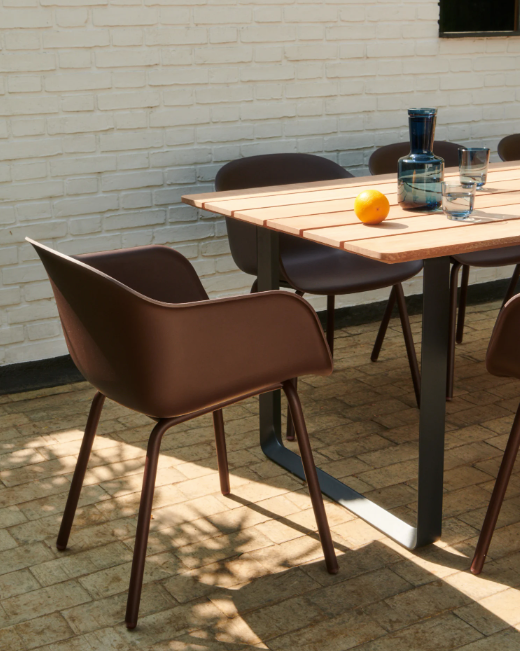 Fiber Outdoor Arm Chair, Grey