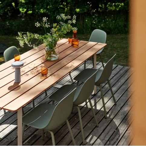 Fiber Outdoor Side Chair, Dusty Green (With Drain Holes)