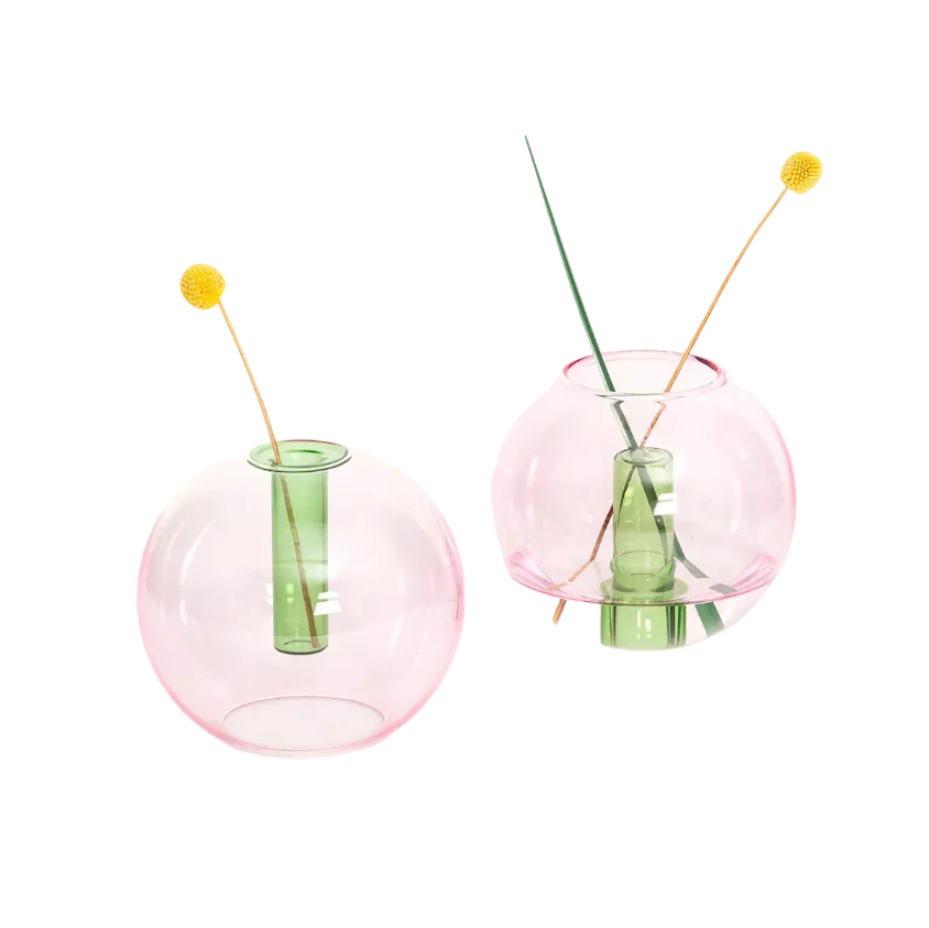 Bubble Vase, Med, Pink / Green