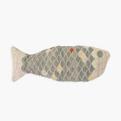 Lucky Fish Pillow, Blue