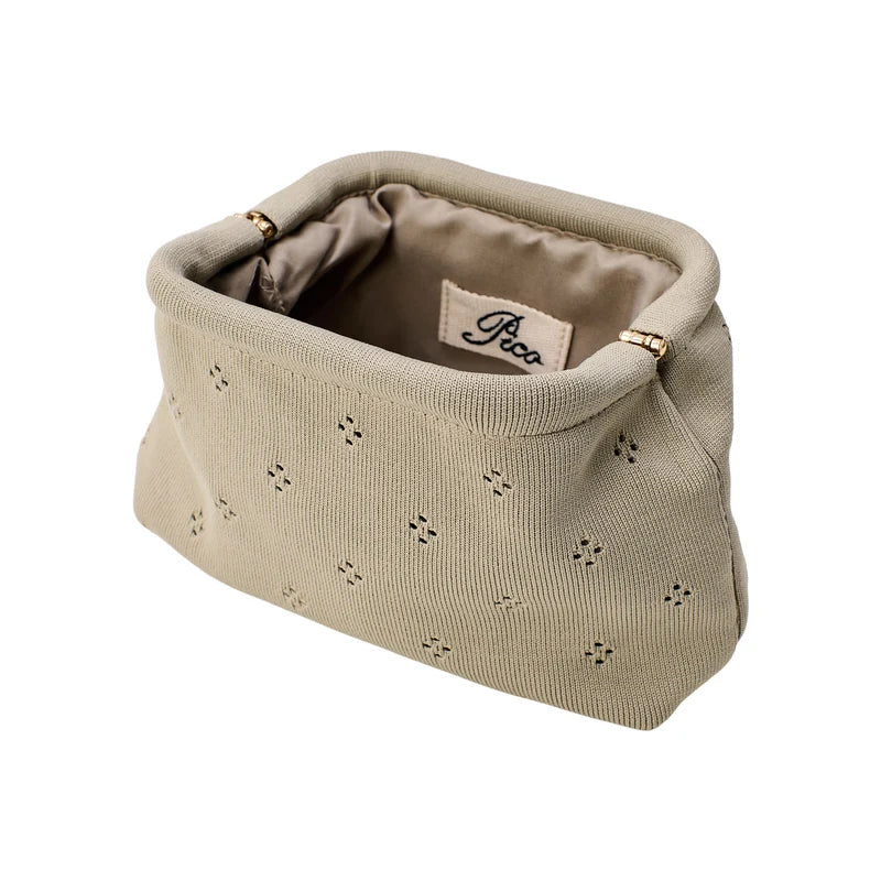 Small Fleur Clutch, Grey