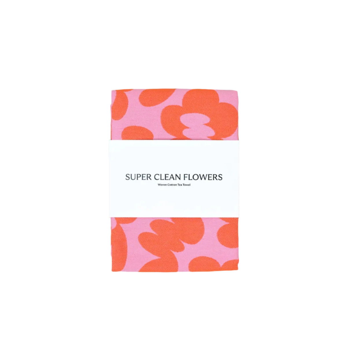 Super Clean Flowers Pink/Warm Red Tea Towel