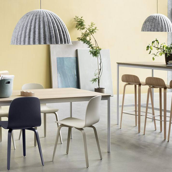 Visu Chair, Wood Base, Midnight Blue