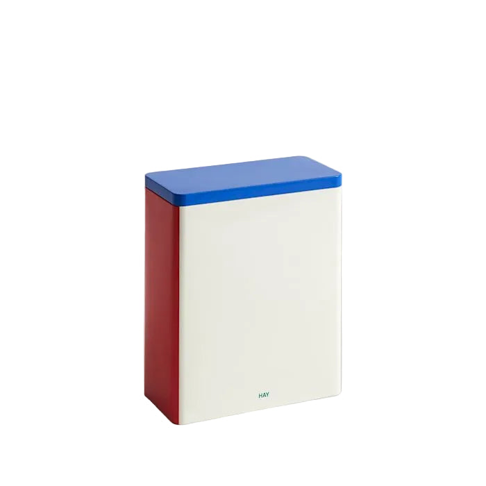 Tin Container, XL, Off-White/Blue/Red