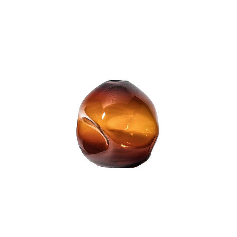 Pebble Vase 8",  Amber