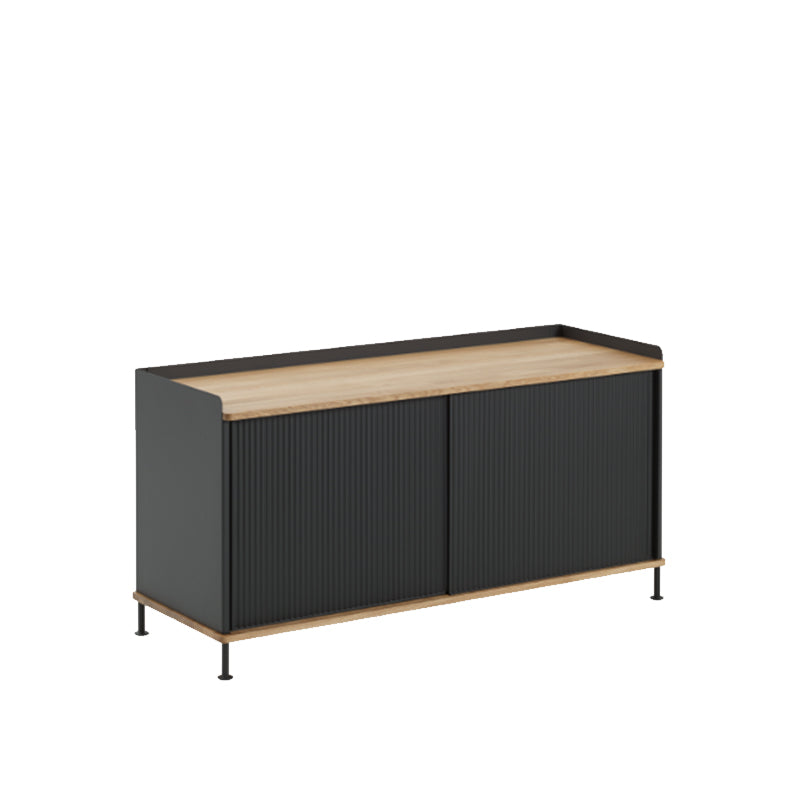 Enfold Sideboard, Oak/Black, 49 x 17.7 x 24.6 inch
