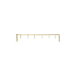 Kitchen Rod incl. 6 hooks - Brass