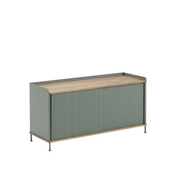 Enfold Sideboard, Low, Oak/Dusty Green