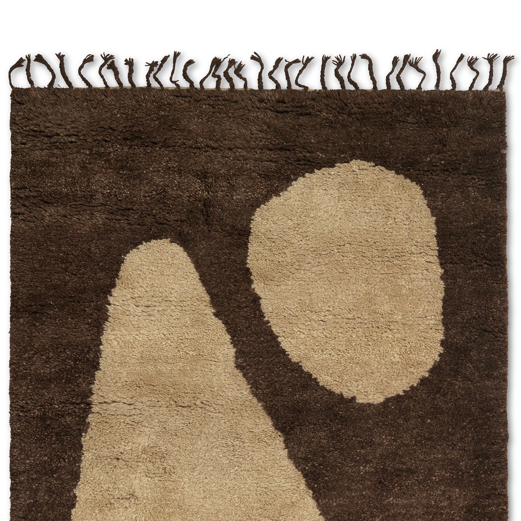 Abstract Rug, Small, Brown/Off white