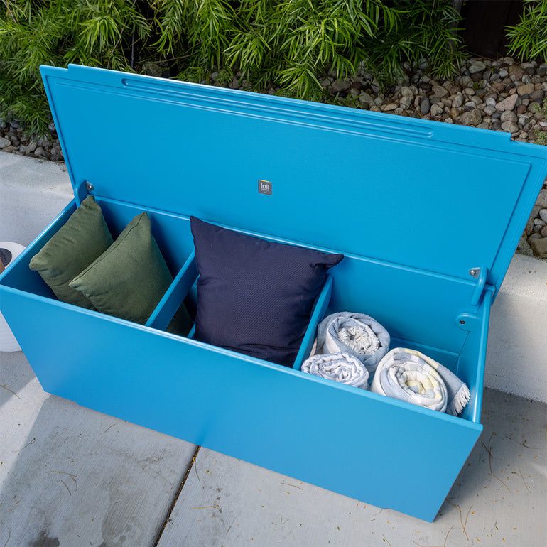 Mondo Triple Storage Box (40 Gallon) Ash Blue, with Lid