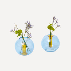 Bubble Vase, Mini, Blue / Yellow