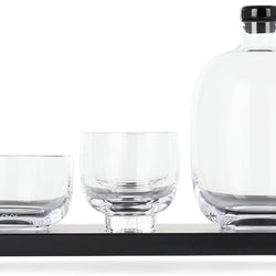 Malt Bottle, Tumblers, Bowl and Tray Set