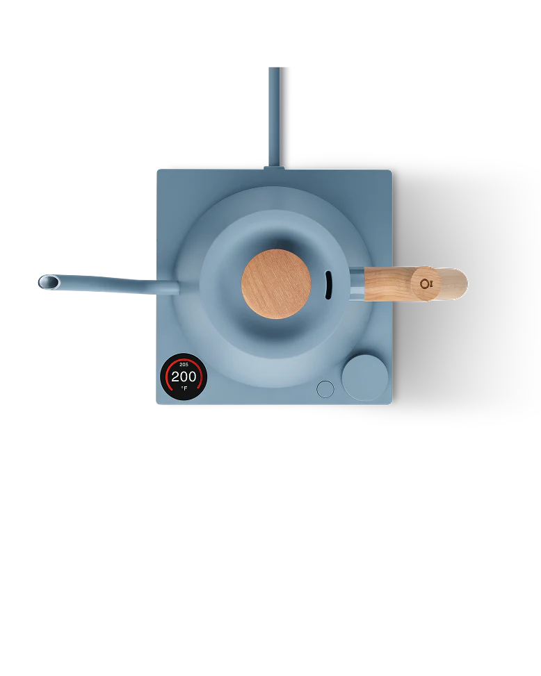 FELLOW Stagg EKG Pro Electric Kettle, Hazy Blue and Maple
