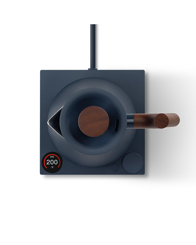 Corvo EKG Pro Electric Kettle, Stone Blue and Walnut