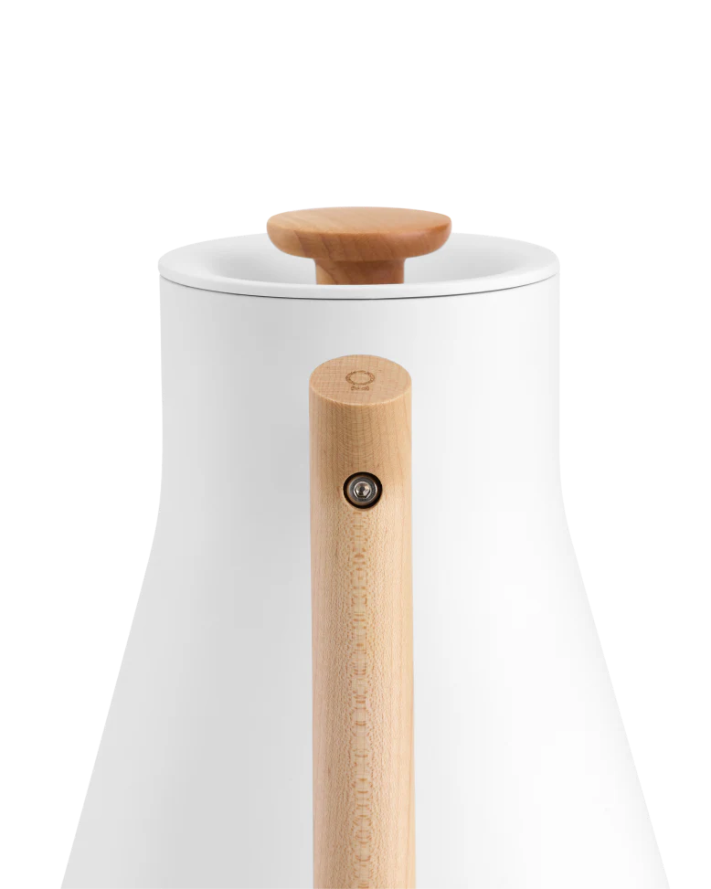 FELLOW Corvo EKG Pro Electric Kettle, Matte White and Maple