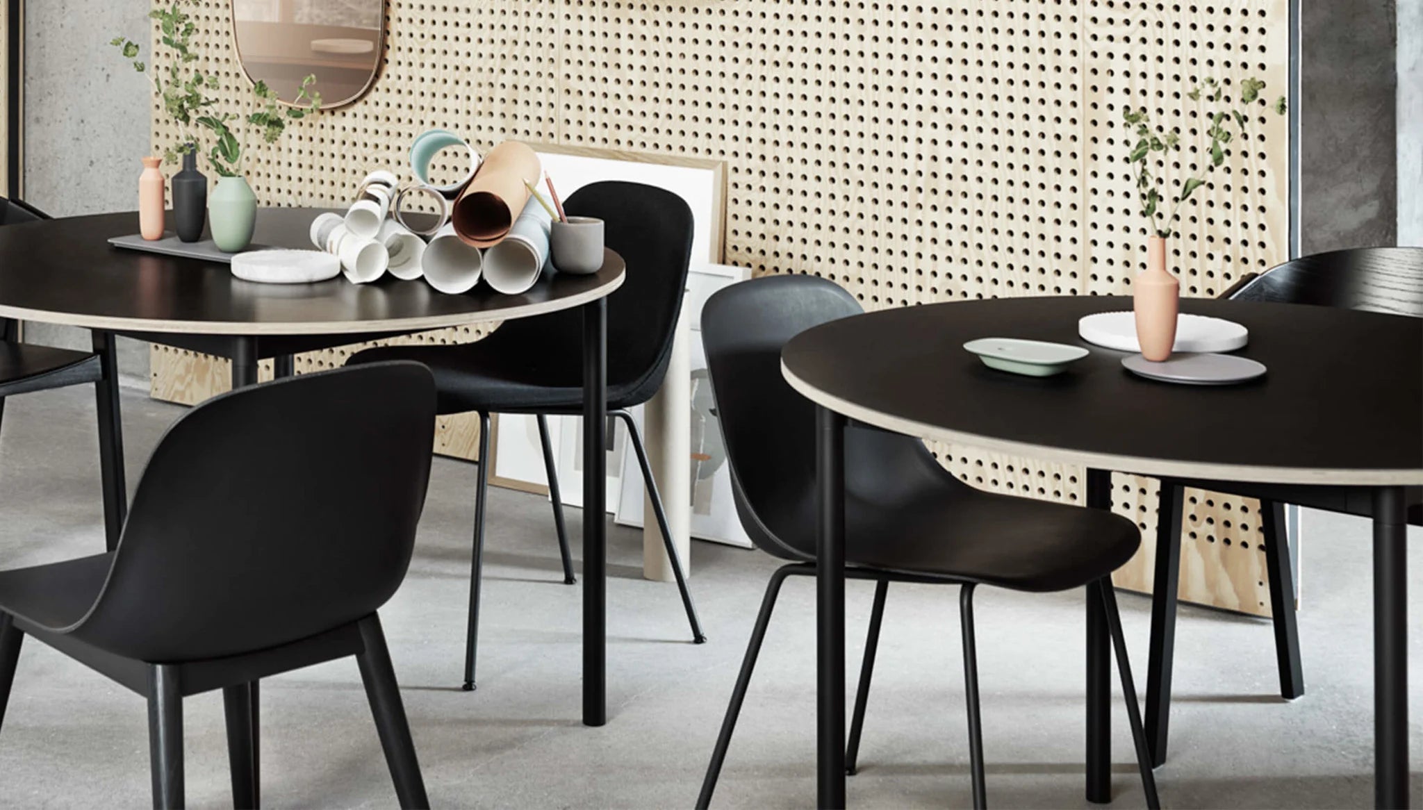Visu Chair, Tube Base, Black/Black