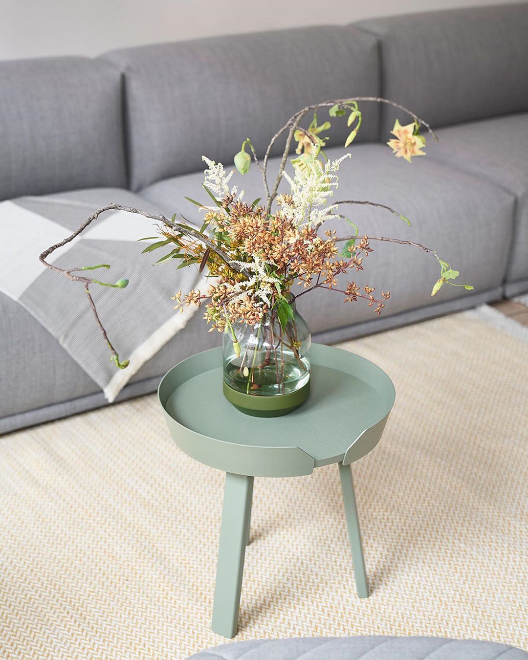 Around Coffee Table, Small, Dusty Green
