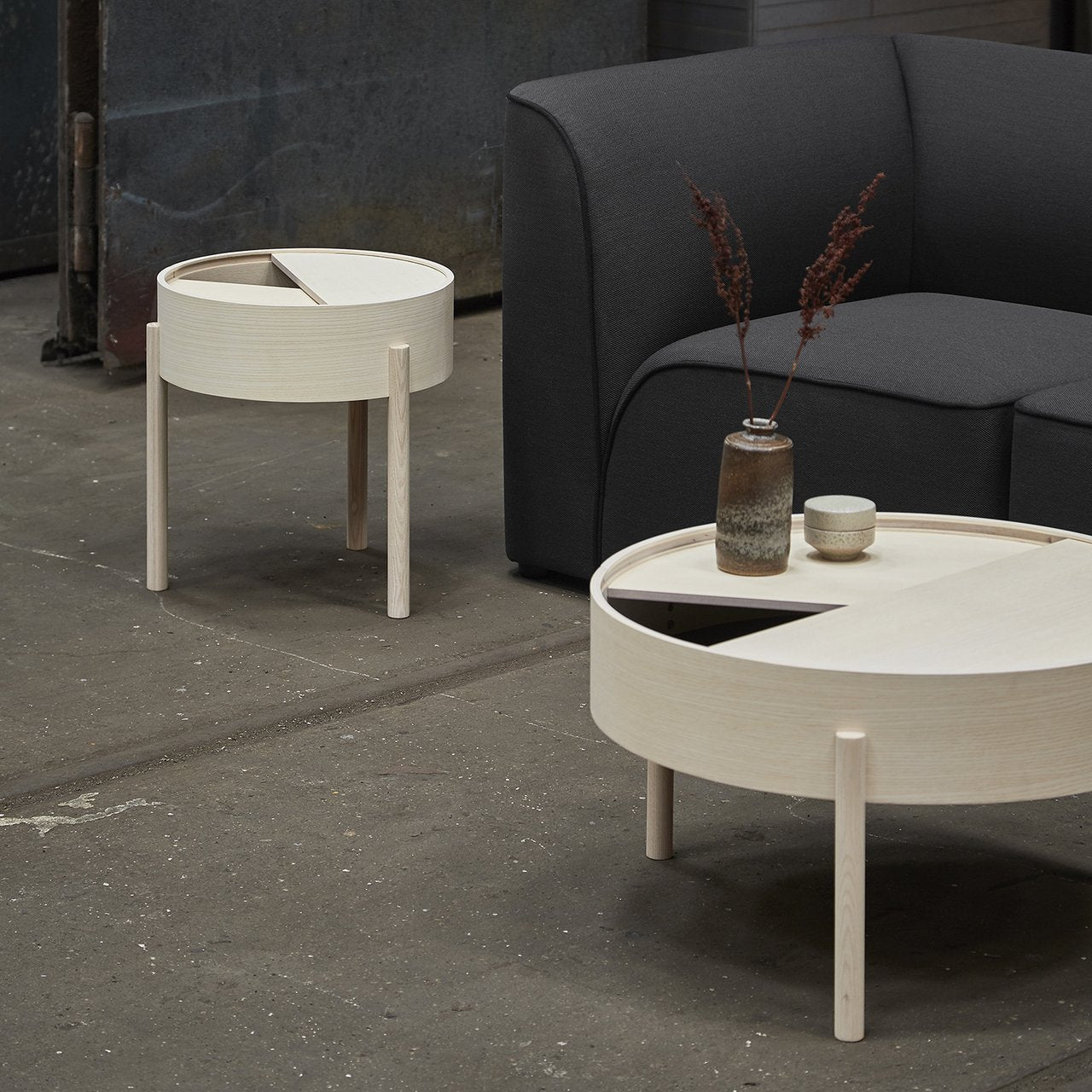 Arc Coffee Table, 66cm, White Pigmented Ash