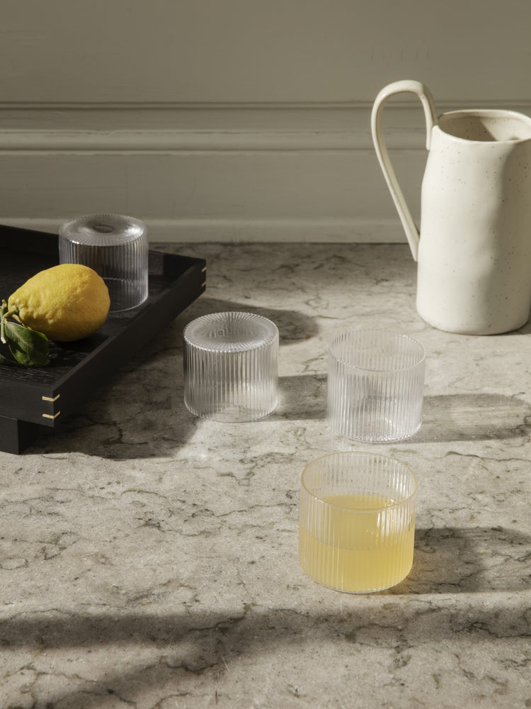 Ripple Glasses, Low, Clear, Set of 4