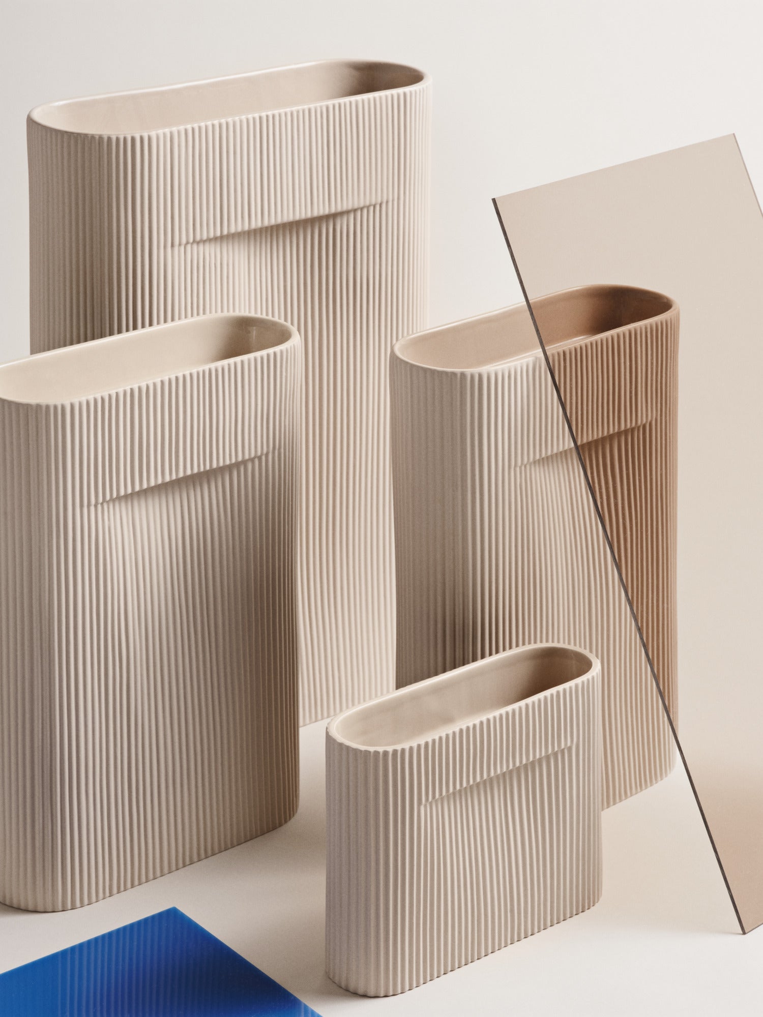 Ridge Vase, Off-White, 6.7"