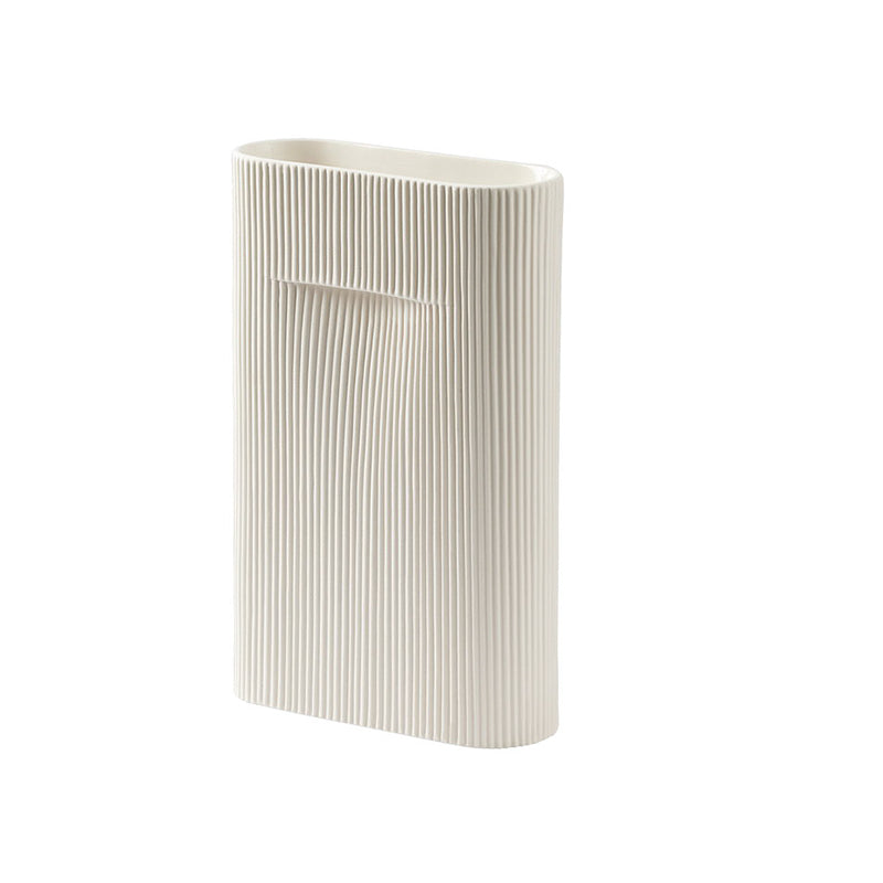 Ridge Vase, Off-White, 14"