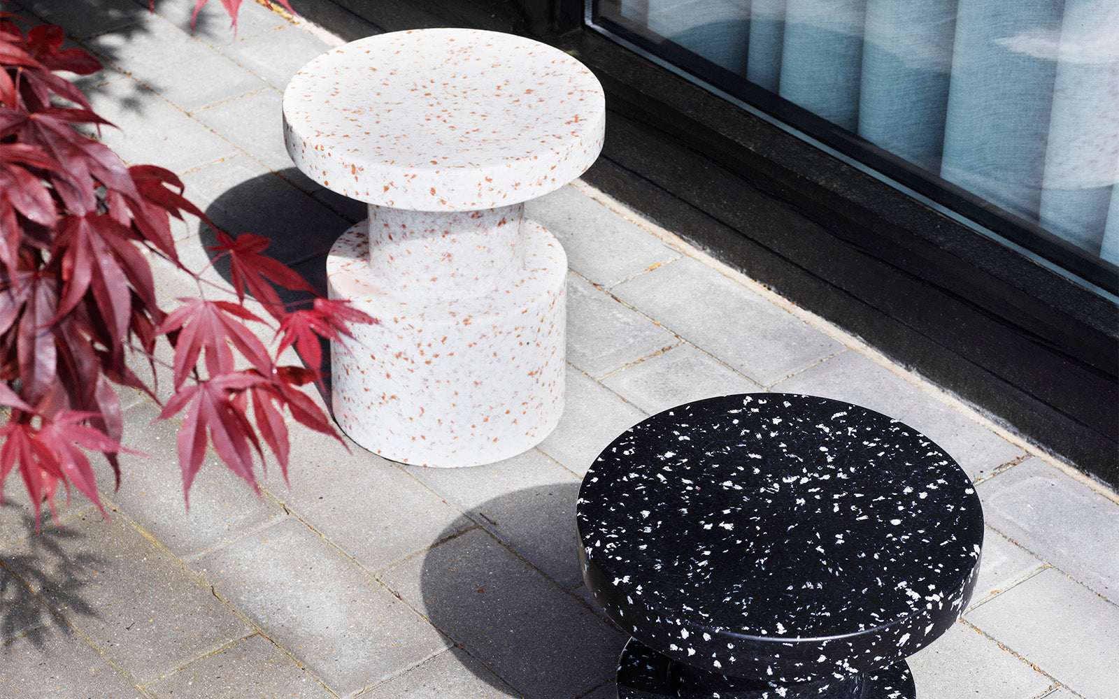 Bit Stool Stack, White/White