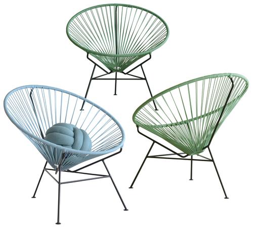 Condesa Chair, Grey Cord/Black Base