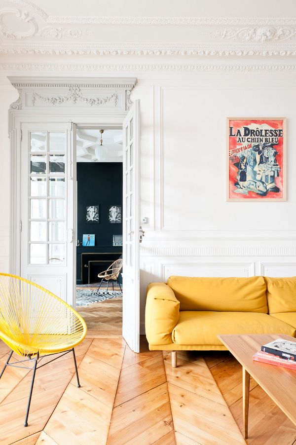 Condesa Chair, Yellow Cord/ Black Frame