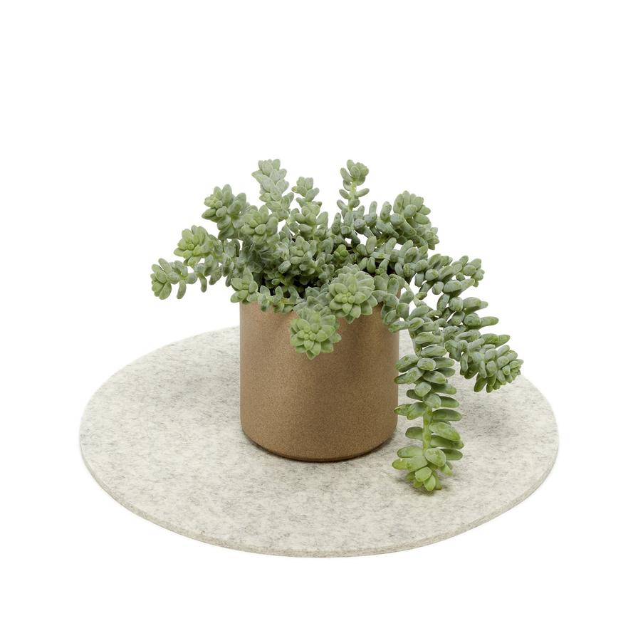 Felt placemat round, 27cm, olive dunkel