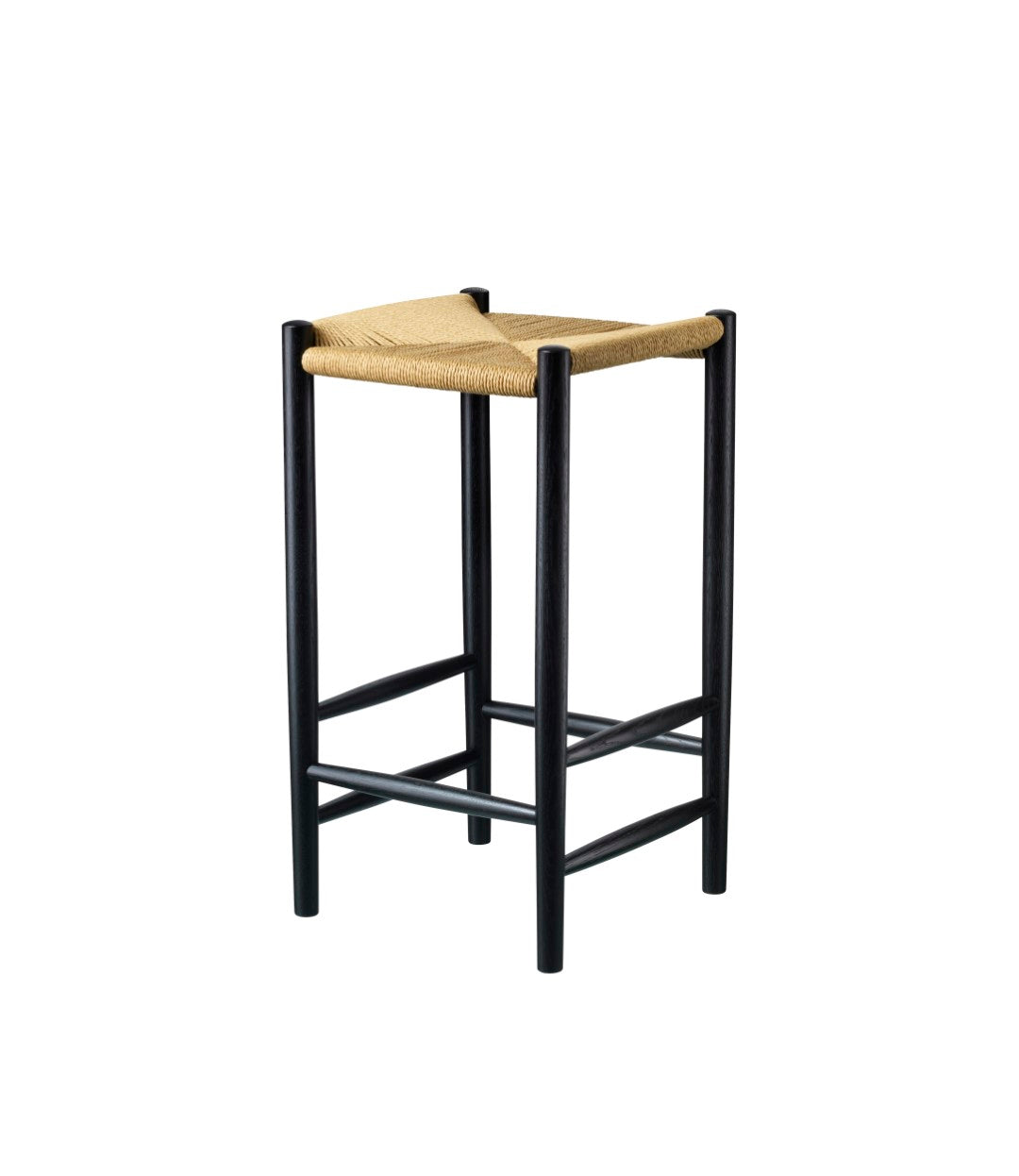J164 counter stool, black/nature. 67cm.