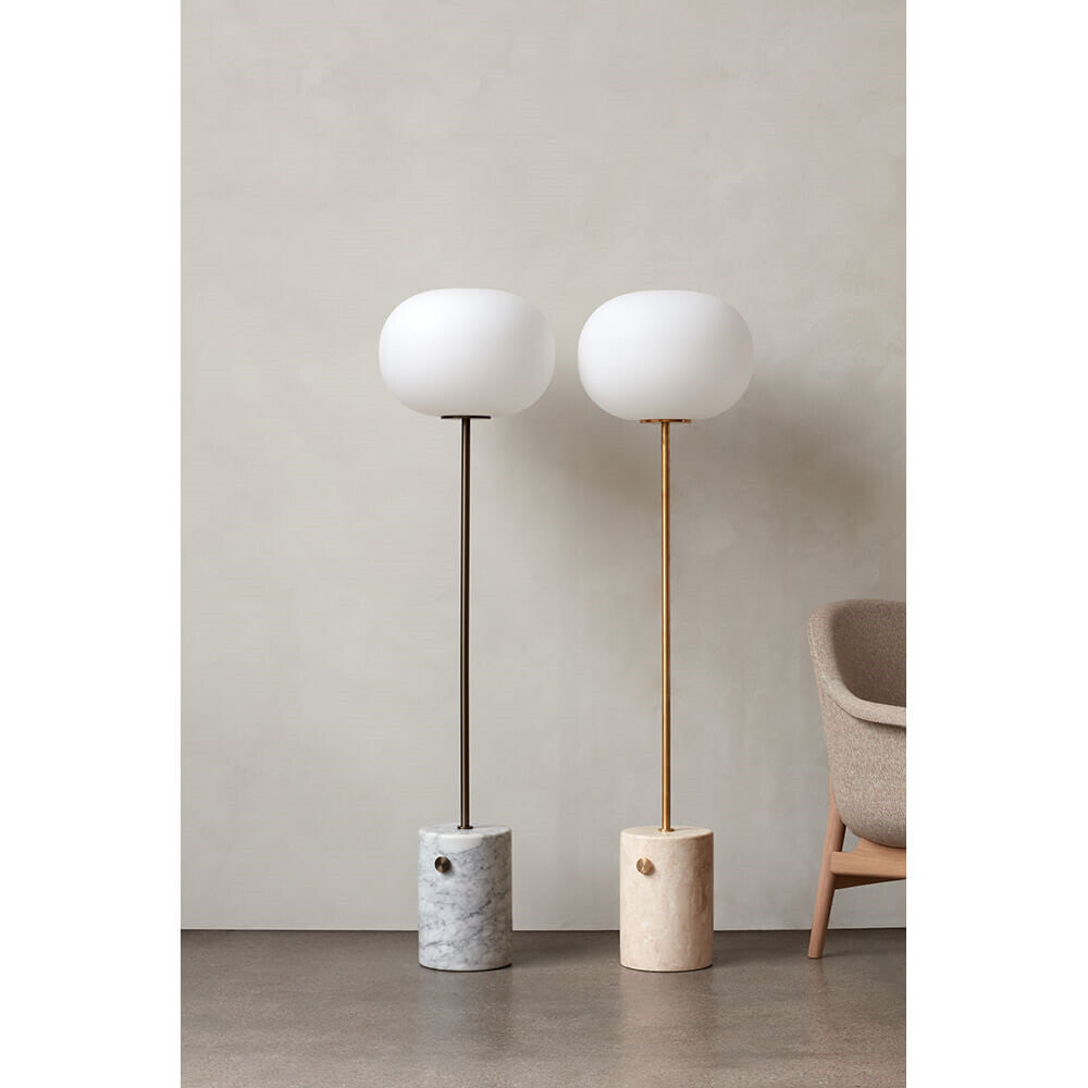 JWDA Floor Lamp, Travertine/Brushed Brass-Lighting-Audo-vancouver special