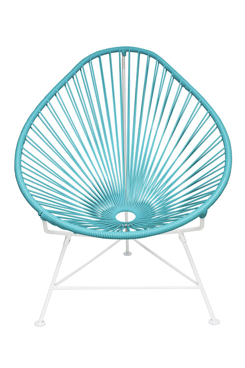 Acapulco Chair, Light Blue Cord/White Frame