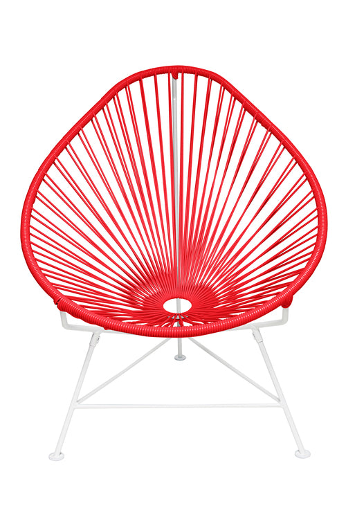 Acapulco Chair, Red Cord/ White Frame