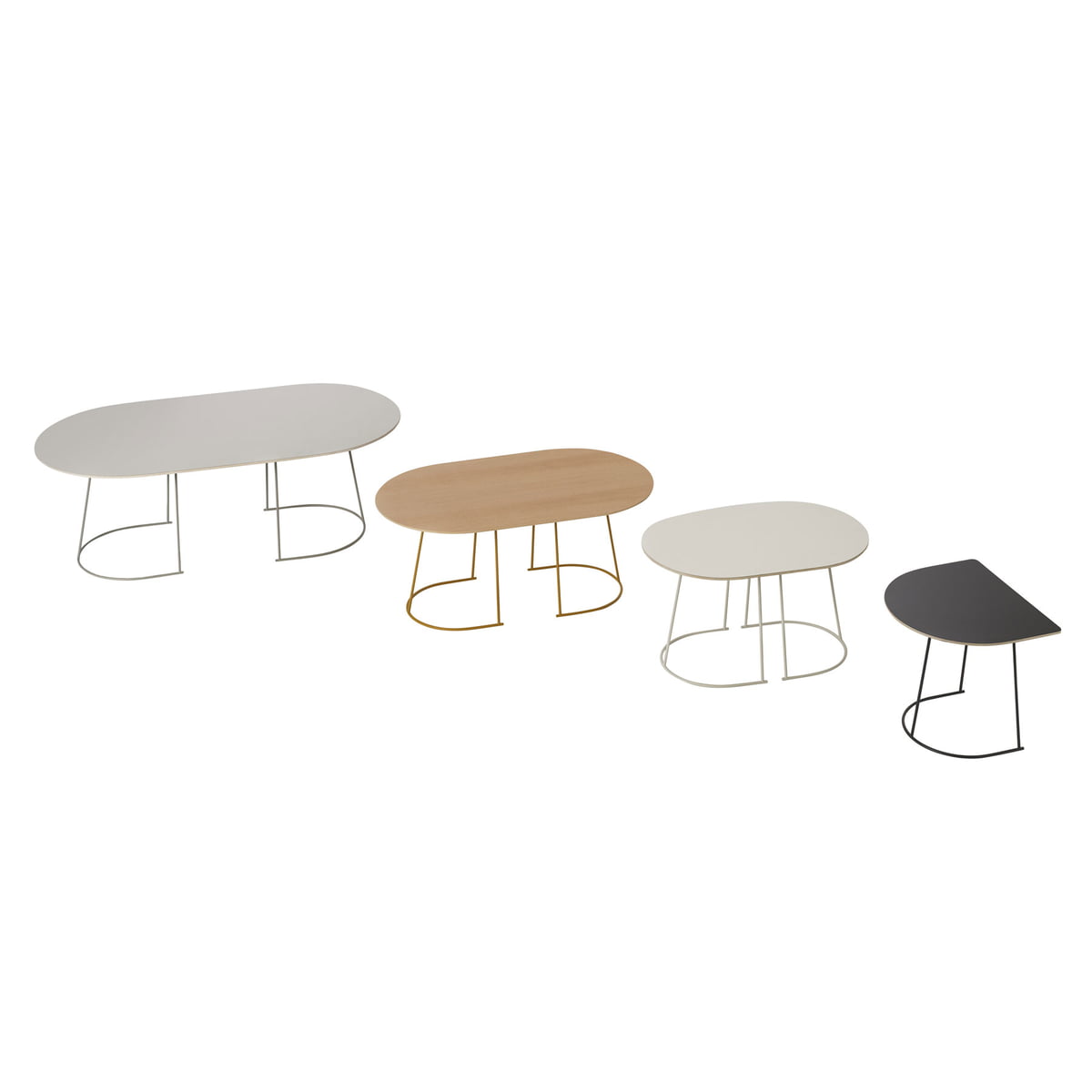 Airy Coffee Table, Half Size, Black