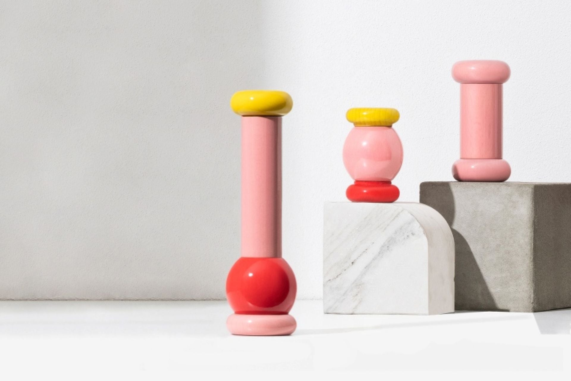 Twergi Tall Wood Pepper Mill, Pink
