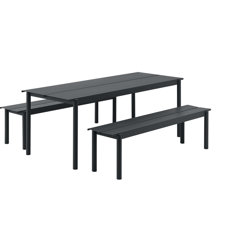 Linear Steel Table, Black 200cm