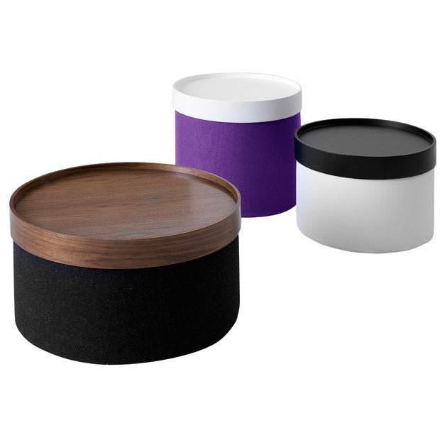 DRUMS, pouf high 45 x 40 cm, turquoise felt 582