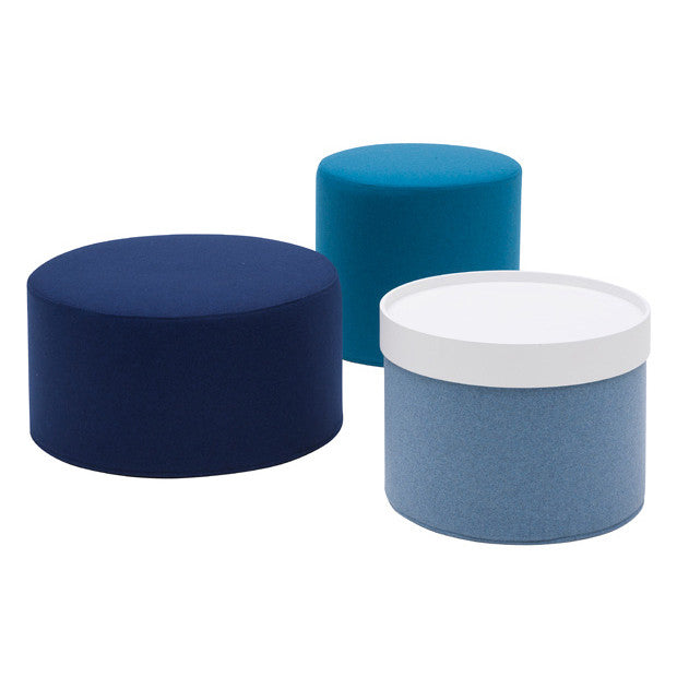 DRUMS, pouf high 45 x 40 cm, turquoise felt 582