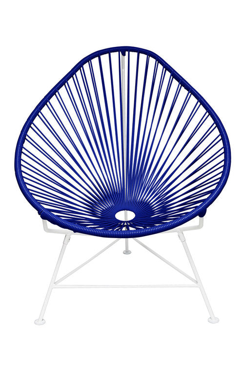 Acapulco Chair, Deep Blue Cord/ White Frame