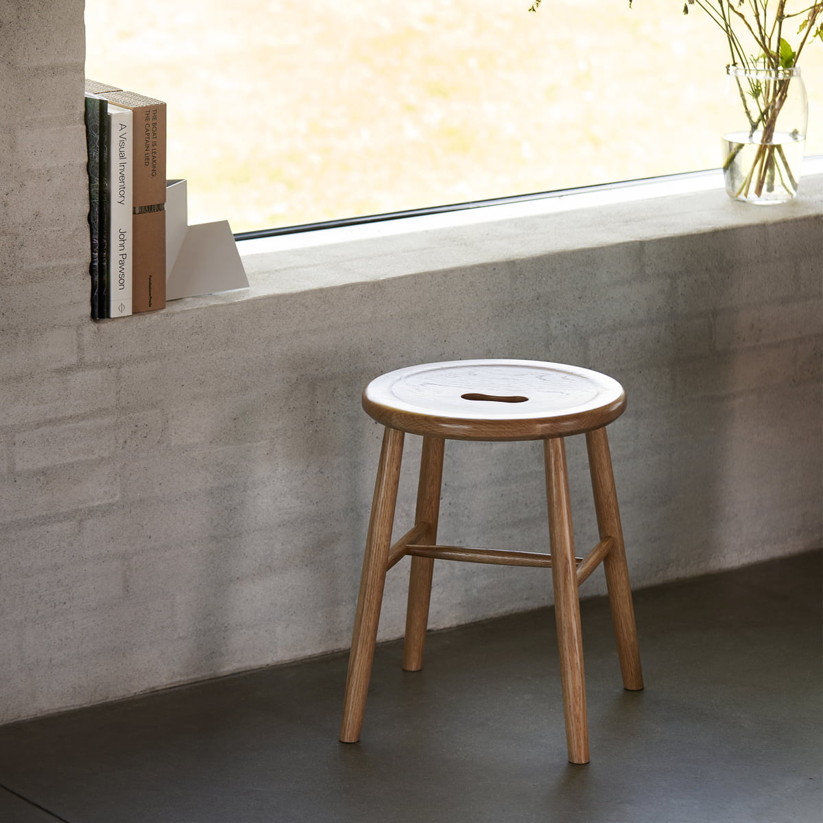J27 Stool, Black painted beech
