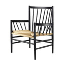 J82 Lounge Chair, Black Frame/Natural Seat