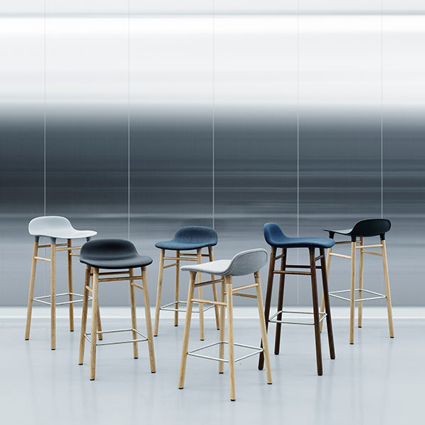 Form Stool 75cm White/Walnut