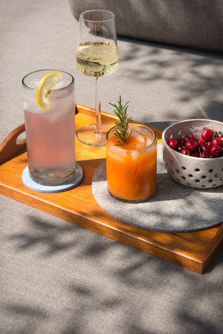 Felt coaster round, 21cm, pink